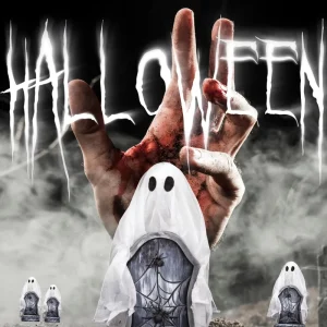 Spooky Halloween Featuring Animated Body Ghost&Tombstone Decoration for Haunted House Courtyard Bar Party