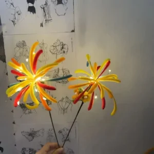 Spot Plush Firework Twisty Sticks DIY Craft Kit Glowing Effect for New Year Holiday Youth (15-35) Mesh Bag Packaging