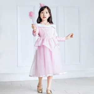 Spring Autumn New Girl Formal Dress Snow White Sleeping Beauty Aurora Princess Cotton Children Christmas Party Fancy Costume