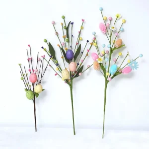 Spring Colorful Easter Berry Stem Egg Flower for Vase Easter Branch Twig Easter Decorations Holiday Supplies