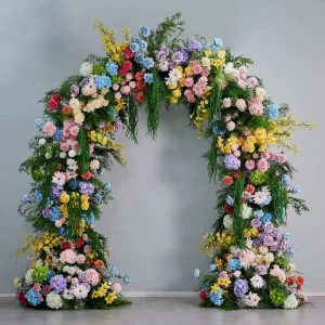Spring Colors Wedding Decoration Arch Flower Arrangement Set Outdoor Wedding Background Event Party Decoration
