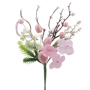 Spring Easter Decorations Easter Egg Decoration Artificial Plastic Flower and Pip Berry and Easter Egg Pick