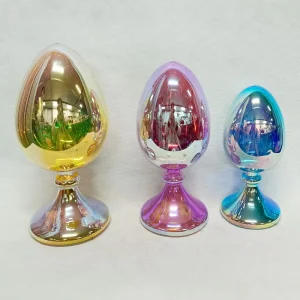 Spring Easter Glass Egg Table Decor with LED Light