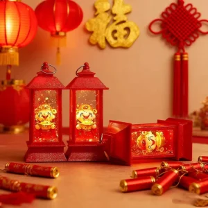 Spring Festival Decorations Luminous Wealth God Inject Water Night Light LED Spring Festival Decorative Lamp