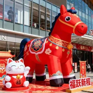 Spring Festival Decorative Inflatable Model in Red and Gold for Outdoor Chinese New Year Decorations