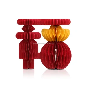 Spring Festival Paper Eco Friendly Honeycomb Decorations with Magnets Chinese Style Decorations