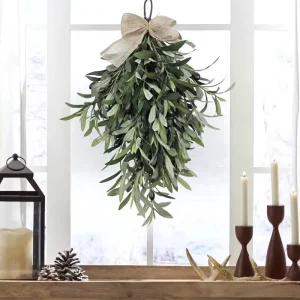 Spring and Summer Olive Teardrop Wreath Artificial PRINT Decoration Festival Decoration Rattan Home Decor Christmas Ornaments