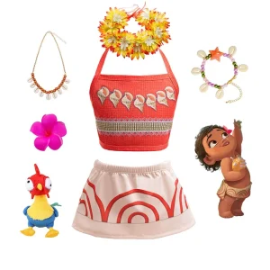 Spring and Summer Princess Dress for Girls BABY Style Strap Dress Inspired by Moana Series