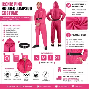 Squid Inspired Jumpsuit Costume Factory Supply Custom Design Adult Kids Pink Guards Costume