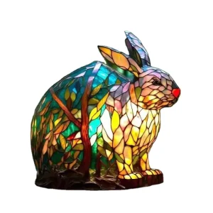 Stained Glass Night Animal Lovers Decoration Animal Table