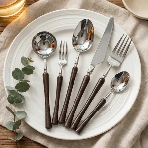 Stainless Steel Dinnerware Set Heavy Duty Mirror Polish Knife Fork Spoon Wedding Party Decoration Dishwasher Safe