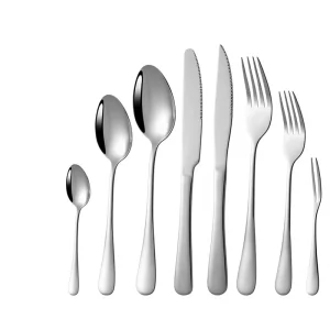 Stainless Steel Knife Fork Spoon Set Thickened Western Tableware for Hotels Steak Dessert Pointed Spoons 1010 Series Mirror