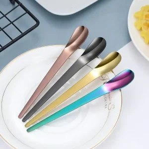 Stainless Steel Long Handle Ice Spoon Tableware for Coffee and Tea Ice Cream Dessert Stirring Spoons Scoop