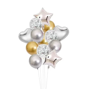 Star Foil Confetti Balloons Set Metallic Foil Balloons for Decorations