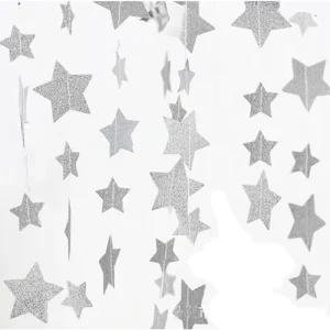 Star Garland Banner Decoration Star Hanging Bunting Banner Bright Backdrop for Graduation Prom Wedding Birthday Christmas Party