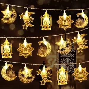 Star Moon Lights Multi Color Temperature Plastic Religious Totem Middle East Festival Decoration Battery Powered LED IP44 Rating