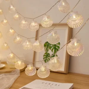Starfish Shell Waves Hanging LED String Light Festive Christmas Atmosphere Warm Plastic Ornament USB Powered 2m/3m Length