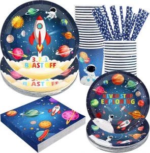 Starry Sky Space Theme Pink Disposable Paper Cups for Valentine’s Day Birthday Easter Graduation & Diwali Parties