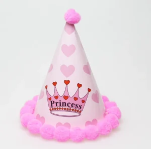 Stock Prince Princess love Party Baby Decoration Supplies Favor Head Blue pink Glitter Custom Festival Birthday Paper Hat