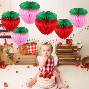 Strawberry Tissue Paper Party Decorations for 1st Birthday Baby Shower Wedding Easter First Birthday & Baby Shower