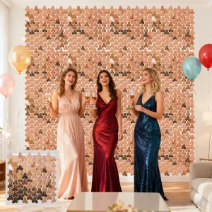 Stunning Sparking Shimmer Wall Sequin Backdrop Wall Panels for Xmas Festive Supplies