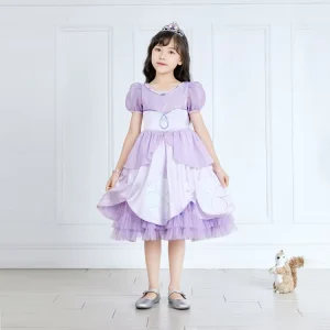 Stylish Princess Silhouette Lightweight Polyester Children’s TV Movie Girls New Year Party Costume Dress for Themed