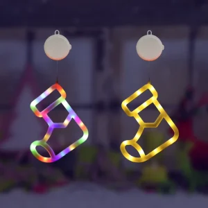 Suitable for Christmas Decorative Cabinets Wall Mounted Colorful Lights Christmas Sock Shaped Decorative Colorful Lights