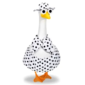 Summer Bikini Goose Outfit Hawaiian Beach Goose Clothes Rose Goose Costume Fits 23″ Cement Plastic Goose Statue ForOutdoor Decor