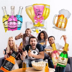 Summer Camping Party Decorations Champagne Beer Bottles Balloons Outdoor Festival Celebration Party Supplies