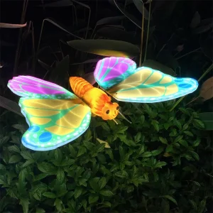 Summer Festival Landscape LED Lighting Outdoor Christmas Giant Lighted Butterfly Decorative Lamp for Garden