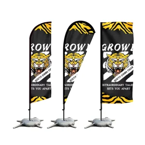 Sunshine 2.8m Event Outdoor Windproof Teardrop Flying Banner Double Side Logo Print Custom Advertising Beach Feather Flag