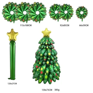 Super Colorful Three dimensional Assembly Christmas Tree Foil Balloon for Christmas Parties Festivities Party Decoration