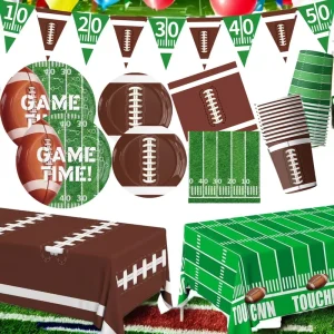 Super Football Stadium Inspired Happy Sports Party Tableware Set for Halloween Diwali Valentine’s Day Easter Paper Cups
