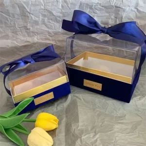Super Luxury Transparent Acrylic Style Candy Gift Box Holiday Bridesmaid Ribbon Packaging Gift Box for Christmas