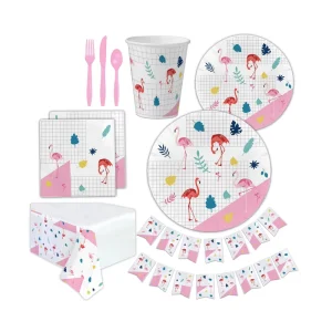 Sustainable Paper Tableware Cake Servers Cups Plates for New Year Bash with Biodegradable Cutlery