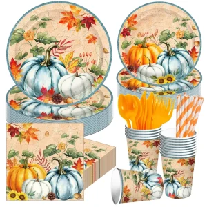 Sustainable Paper Tableware Set Cake Cups Plates for Birthday Party with Biodegradable Plate