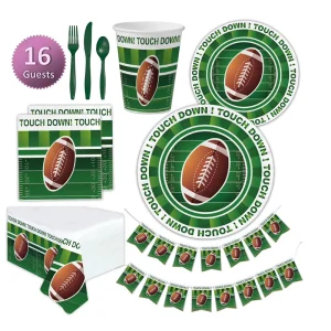 Sustainable Paper Tableware Set Cake Servers Cups Plates for School Event with Waterproof Tablecloth