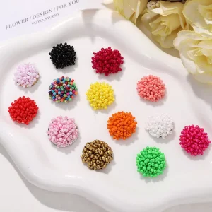 Sweet Fresh Hand woven Wire Wrapped Small Flowers Handmade Beaded Earrings Hair Clips Shoe Flower Decoration Accessories All