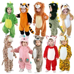 TONWHAR 0-4.5 Years Animal Costume for Toddlers Kids Christmas Outfit Dinosaur Fox Tiger Jumpsuit