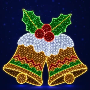 TUV CE UL Certified 2D Christmas Bell Light LED Motif IP65 Outdoor Holiday Commercial Street Decoration Custom OEM