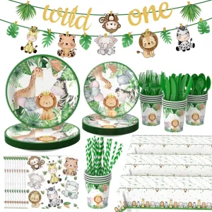 Table Paper Tableware Decorative Party Supplies Wildlife Park Jungle-themed Baby Shower Party Plate