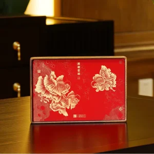 Tabletop Display Stand Made of Brass and Solid Wood with Fortune bringing Goldfish Painting Chinese Style for Home Decoration