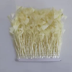 Tassel Crafts Sewing Cream Natural Fringe Fabric Stripped Turkey Feather Fringe Trim for Carnival Costume Party Dress Clothing