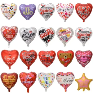 Te AMO Spanish I love You 18 Inch Red Heart Helium Foil Balloons for Mother’s Day Valentine’s Day Decorations