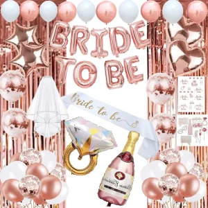 Team Bride Bachelorette Party Sets Single Girl Party Decoration Rose Gold Balloons Set Bride to Be Bride’s Wedding Single Party