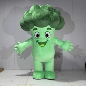 Thanksgiving Adult Inflatable Plush Vegetable Mascot Costume Broccoli Design Unisex for Party Use Harvest Holiday Promotional