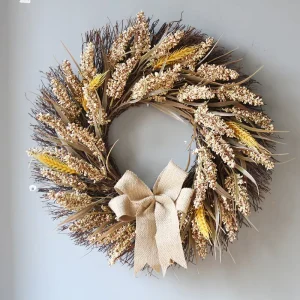 Thanksgiving American Home Decoration Hanging Artificial Flowers Wreath Circle Garland for Shopping Mall Bar Door Decor