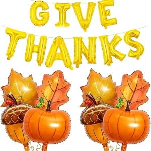 Thanksgiving Balloon Banner Cartoon Animal Aluminum Foil Autumn Party Baby Shower Birthday Background