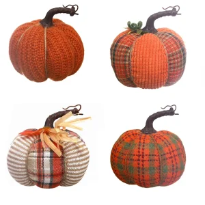 Thanksgiving Day Knitted Pumpkin Decoration Fabric Artificial Pumpkin Desktop Ornaments Christmas Tree Decoration
