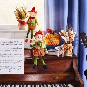 Thanksgiving Day Sitting Scarecrow Ornaments Indoor Window Desktop Decorations Harvest Festival Autumn Color